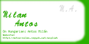 milan antos business card