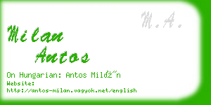 milan antos business card